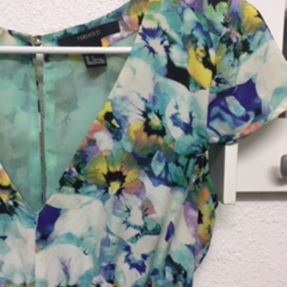 Floral watercolor romper-pink, purple, blu… - Picture 9 of 12